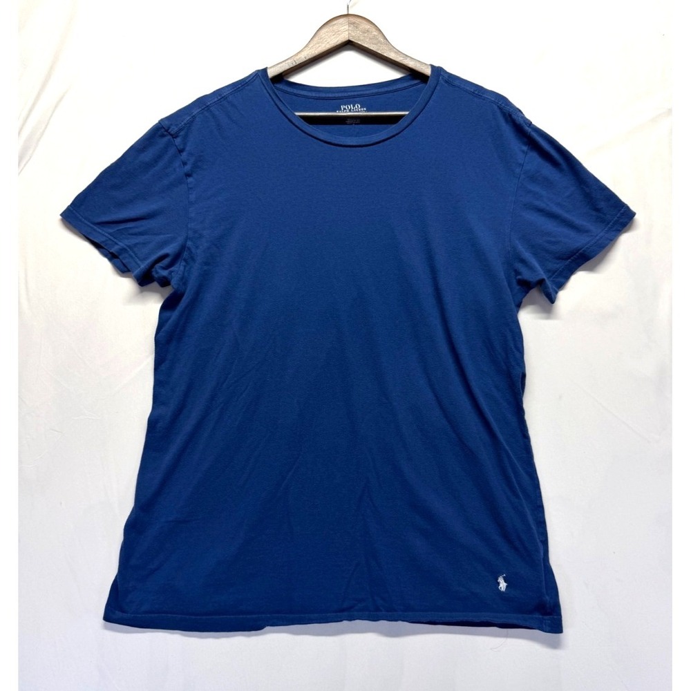 Polo Ralph‎ Lauren T Shirt Mens XL Blue Cotton Slim Fit Crew Neck Pony Logo